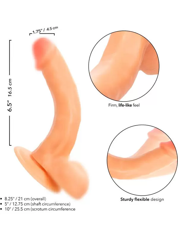 Реалистичный фаллоимитатор Working Stiff The Delivery Man, изогнутый, 21 см, ТПР, телесный 