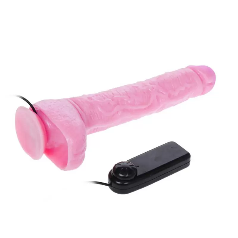 Большой реалистик с вибрацией на присоске Penis 9.5” – розовый
