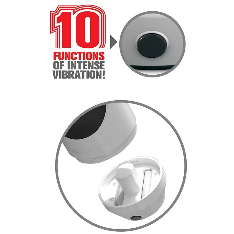 Мастурбатор вагина Mega Grip Vibrating Stroker Pussy с вибрацией - белый