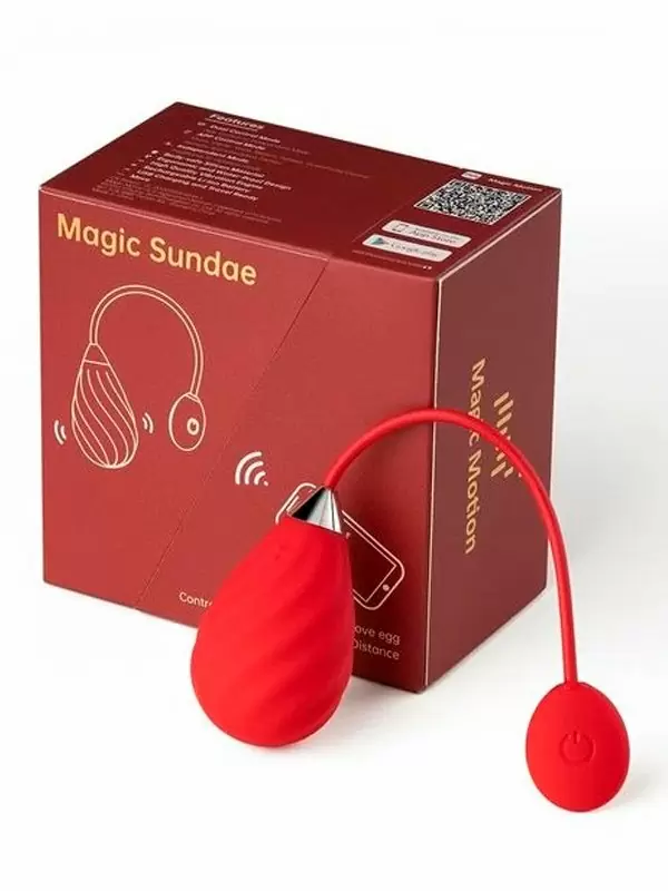 Компактное виброяйцо Magic Motion Sundae, 10 режимов, 19 см, красное