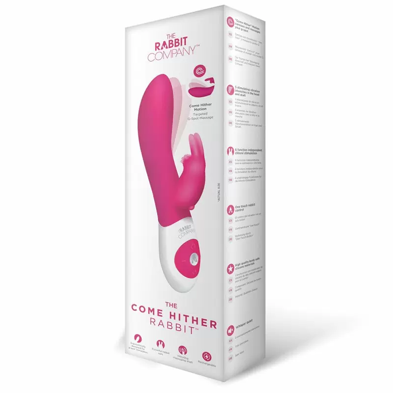 Манящий вибромассажёр-кролик The Rabbit Company The Come Hither Rabbit – малиновый
