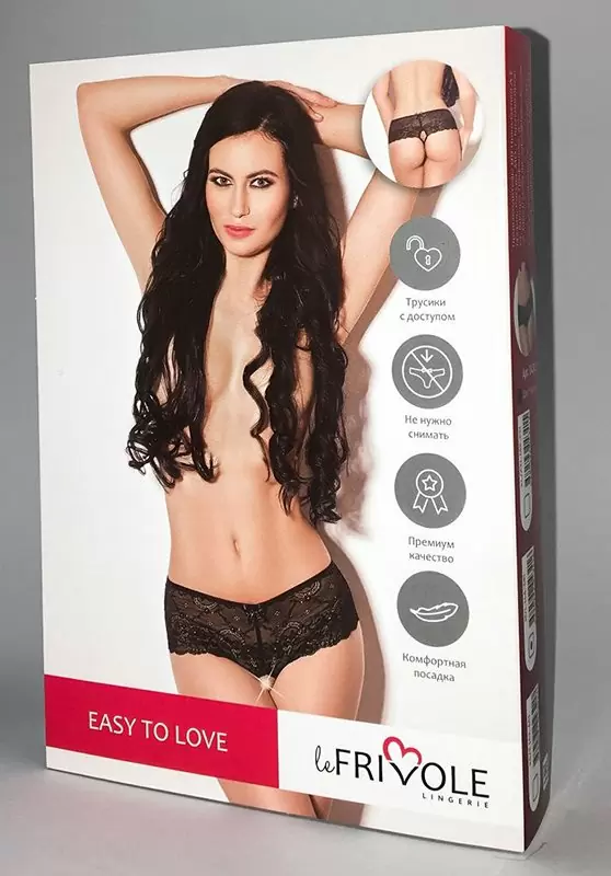 Высокие кружевные шортики Easy to Love с доступом – черный, M/L