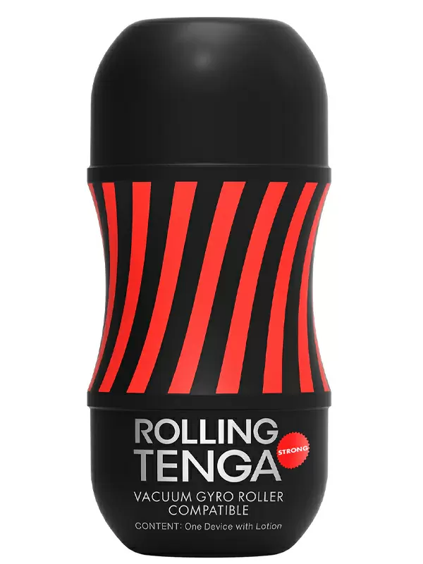 Нереалистичный мастурбатор Tenga Rolling Gyro Roller Cup Strong, 15,5 см, ТПЭ, черный