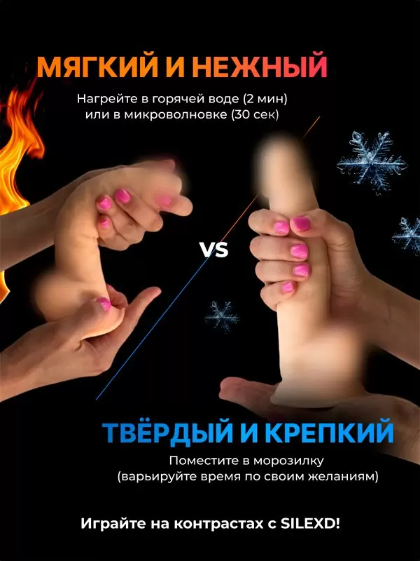 Реалистичный фаллоимитатор SILEXD Model 3, 20 см, силикон, светлый телесный