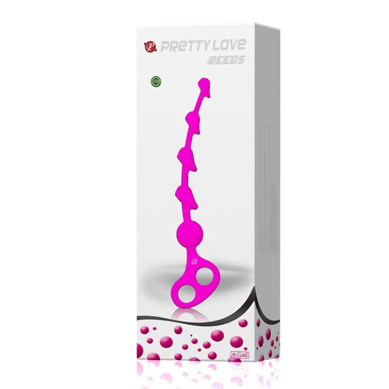 Анальная цепочка Beeds из лепестков со стимулирующим шариком – розовый