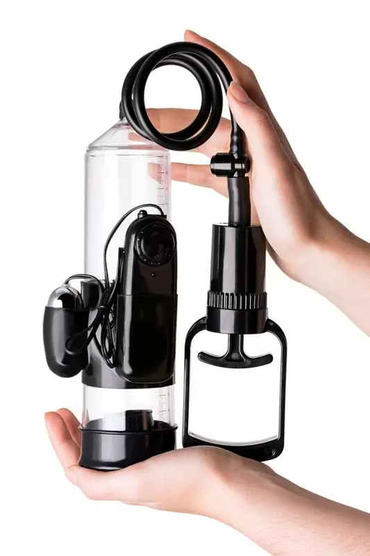 Вакуумная помпа для пениса TOYFA A-Toys с вибрацией – черный