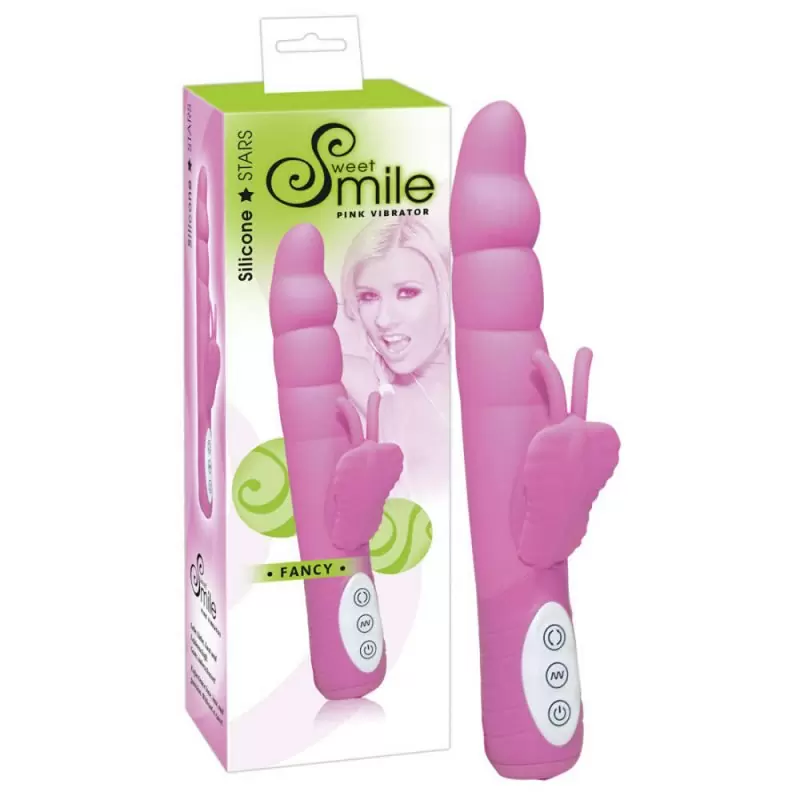 Вибратор двойного действия с ротацией Smile Fancy - розовый