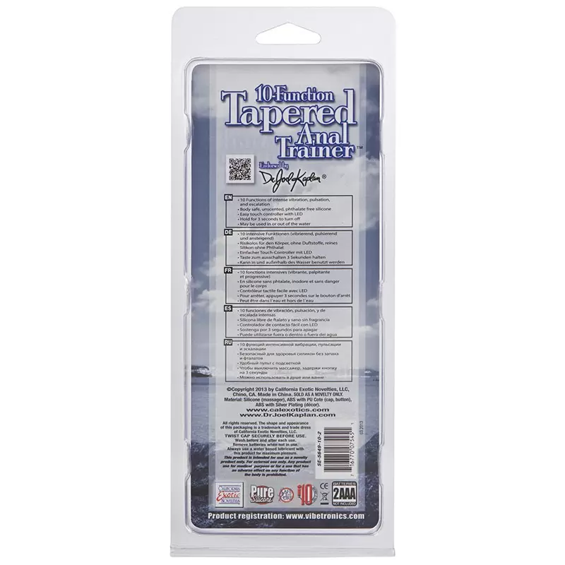Анальный стимулятор с вибрацией Dr. Joel Kaplan 10-Function Anal Trainer – Tapered
