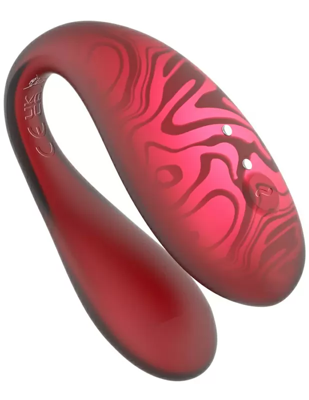 Парный вибратор Amovibe TWIN+ Red, 8 см, 4 режима, управление через приложение, силикон, красный