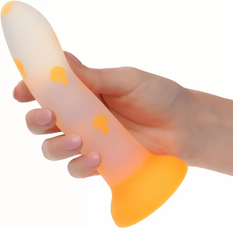 Светящийся фаллоимитатор California Exotic Novelties Glow Stick Mushroom, 15,2 см, силикон, белый с желтым
