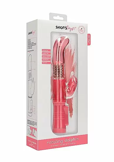 ВИБРАТОР КРОЛИК ROTATING DOLPHIN - розовый