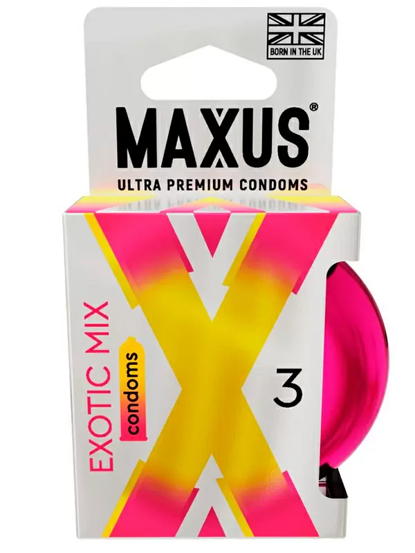 Гладкие презервативы MAXUS Exotic Mix, ароматизированные, 18 см, 3 шт