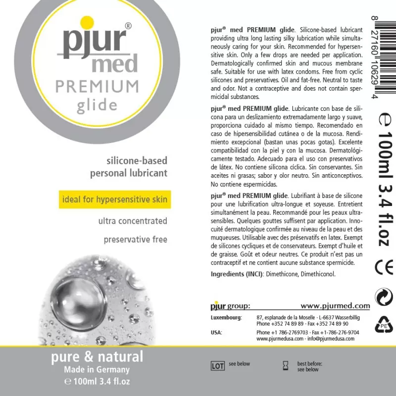 Силиконовый лубрикант Pjur® med Premium glide - 100 мл.