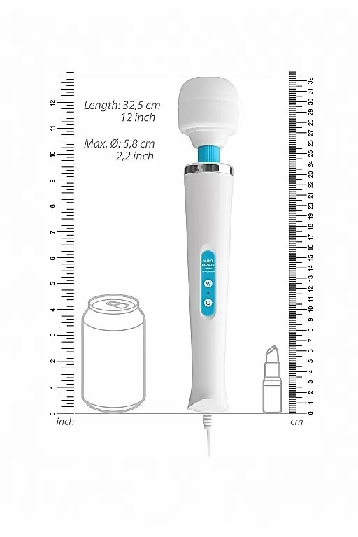 Вибромассажёр Wonder Wand — белый с голубым