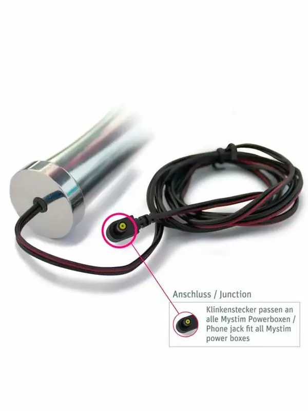 Анальный стимулятор Mystim Othello Ovaldildo для подключения к источнику электроимпульсов, 14 см, серебристый