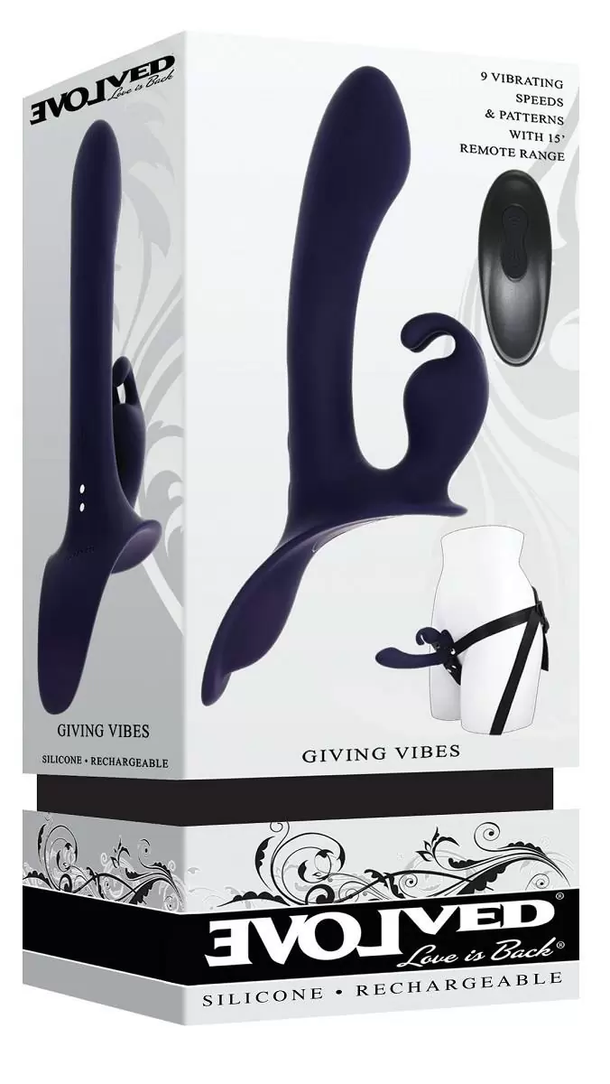 Страпон с вибрацией Giving Vibes