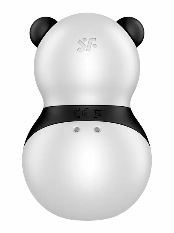 Вакуумный стимулятор клитора Satisfyer POCKET PANDA, технология Air Pulse, 8,8 см, 23 режима, в форме панды, черный с белым