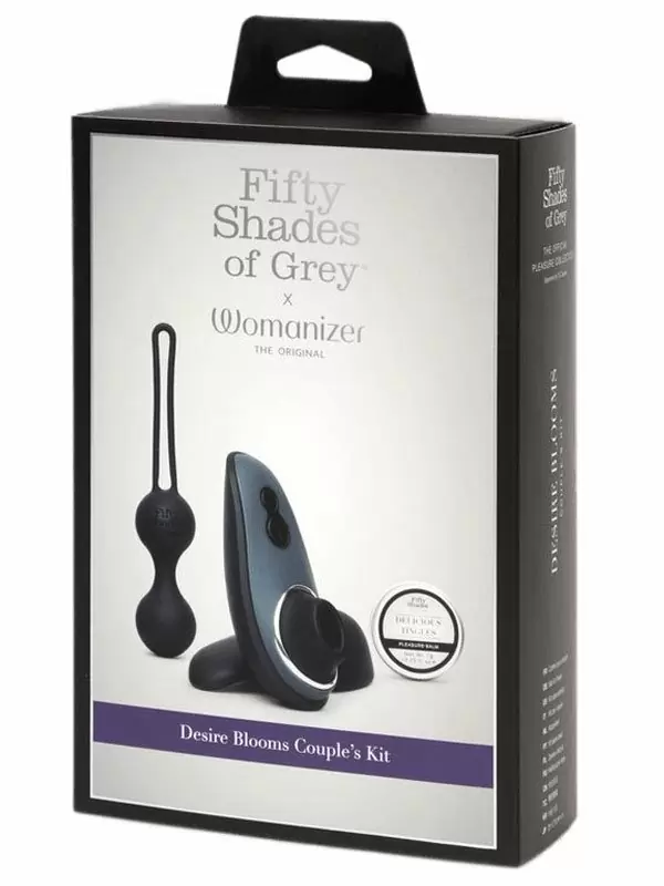 Набор для пар Desire Blooms: стимулятор клитора Womanizer Liberty и тренажер Kegel Balls, бальзам усиливающий чувствительность, 6 скоростей, силикон
