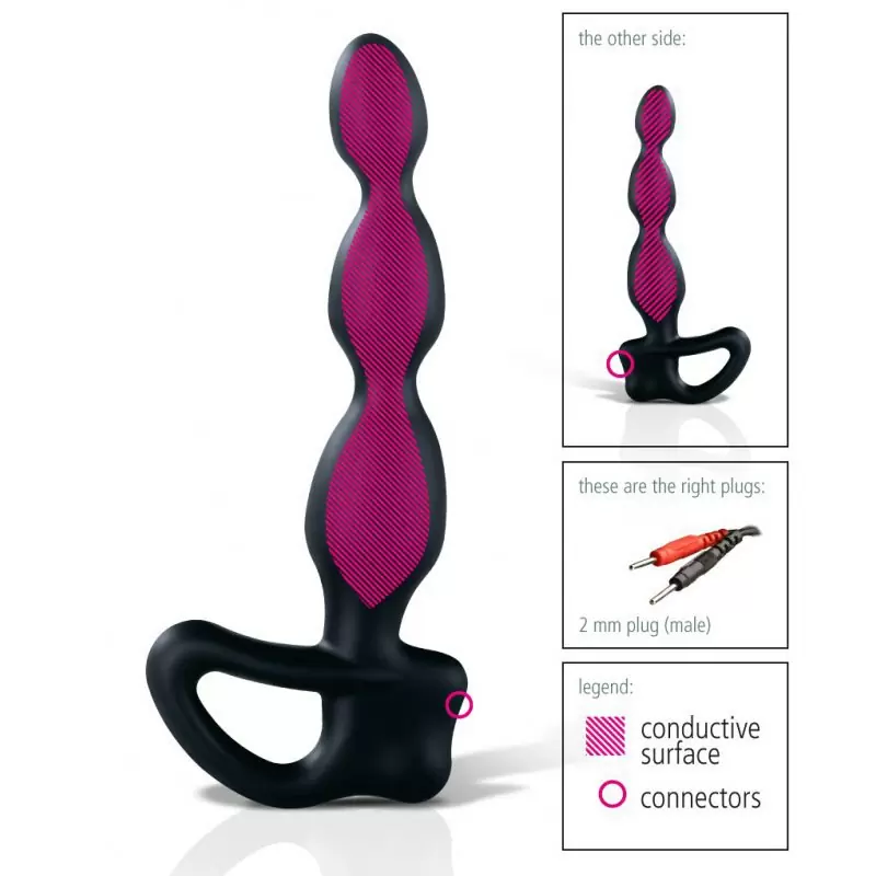 Рельефный электростимулятор простаты Big Bend-it гибкий – черный