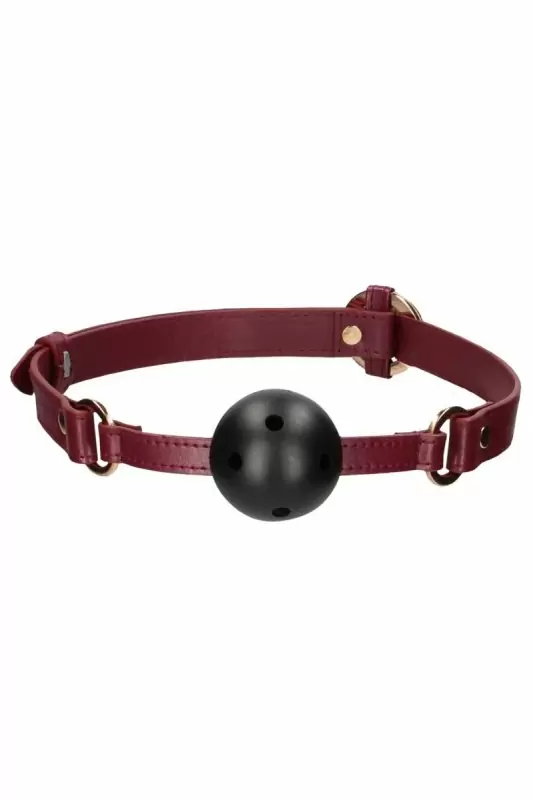 Кляп с креплением Ouch Ouch! - Breathable Ball Gag - Burgundy
