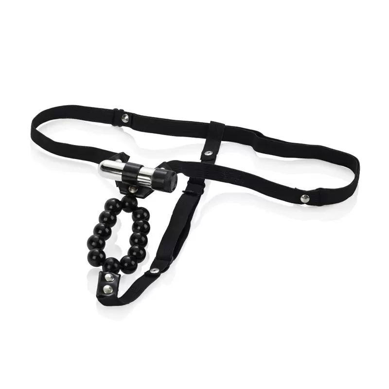 Трусики с вибрацией Vibrating Lover's Thong With Stroker Beads
