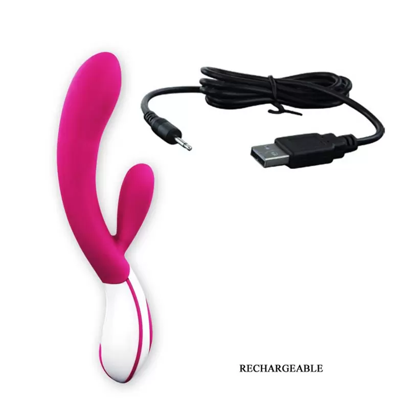 Перезаряжаемый вибромассажер двойного воздействия Uriah с голосовым сопровождением – розовый