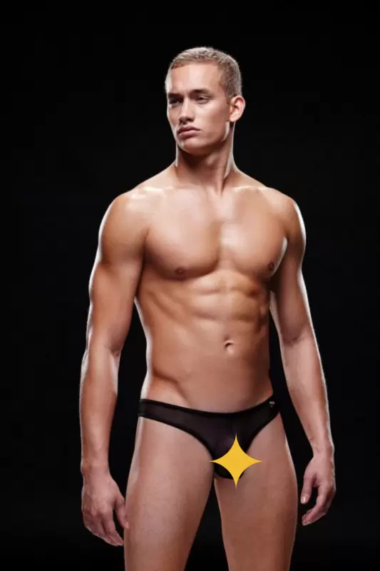 Черные тонги, трусы мужские - S/M