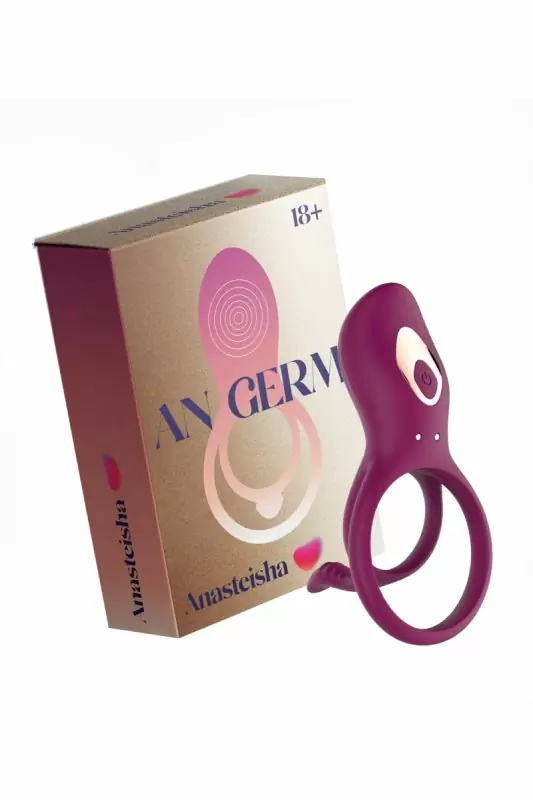 Двойное эрекционное виброкольцо Anasteisha AN Germ, диаметр 5 см, силикон, лиловый