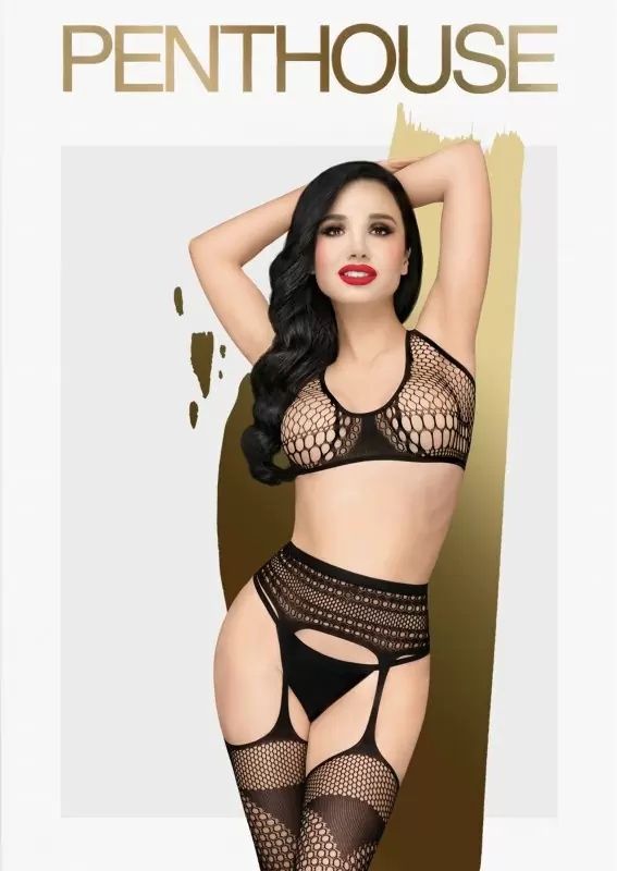 Эротический набор Smoking gun с топом и чулками XL