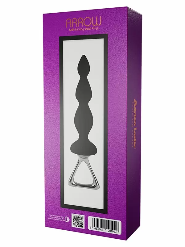 Анальная втулка Adrien lastic Arrow II, 20,1 см, силикон, черный