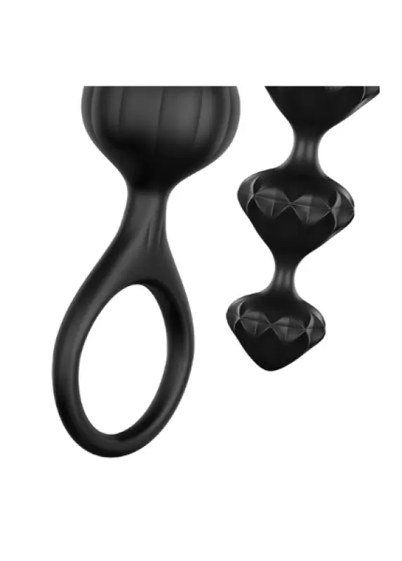 Набор анальных елочек Satisfyer Beads - черный