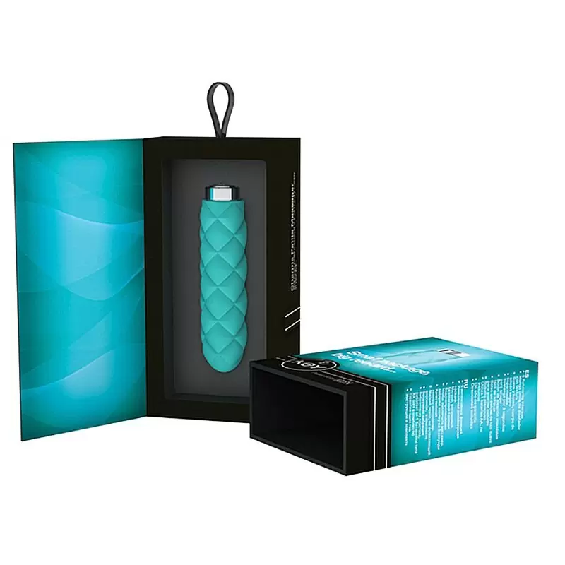 Мини вибромассажер с насадкой Charms Plush - Blue