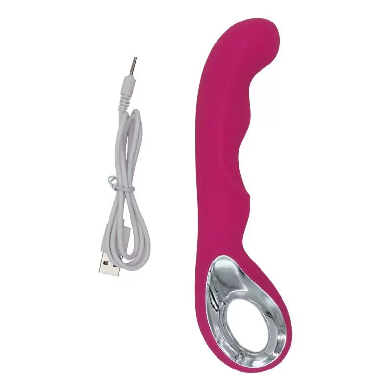 Изящный перезаряжаемый вибростимулятор с рукояткой G-Spot – розовый 