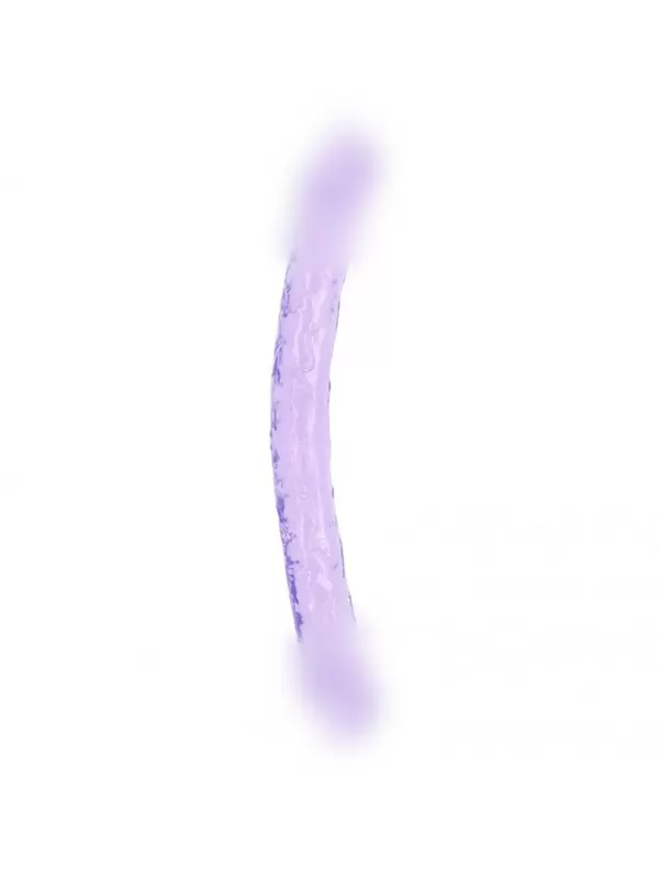 Реалистичный фаллоимитатор Shots toys, 45 см, двусторонний, прозрачный фиолетовый