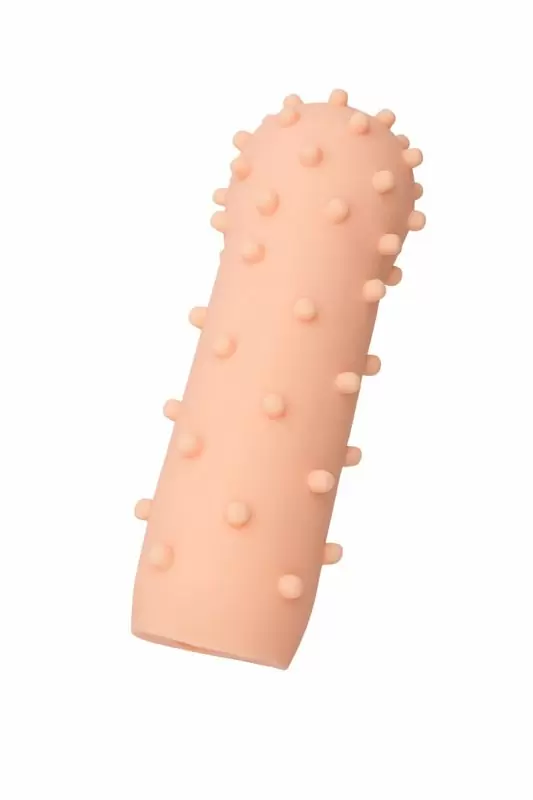 Закрытая длинная насадка с дополнительной стимуляцией для женщины ToyFa XLover Soft booster – телесный