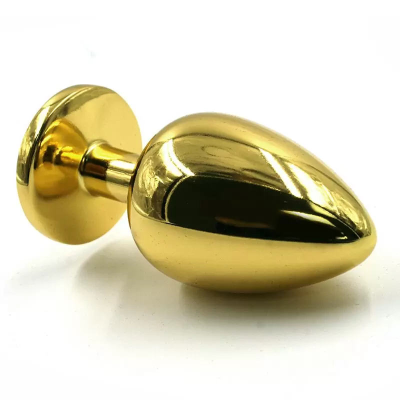 Маленькая алюминиевая анальная пробка Kanikule Small с кристаллом – золотистый с лавандовым