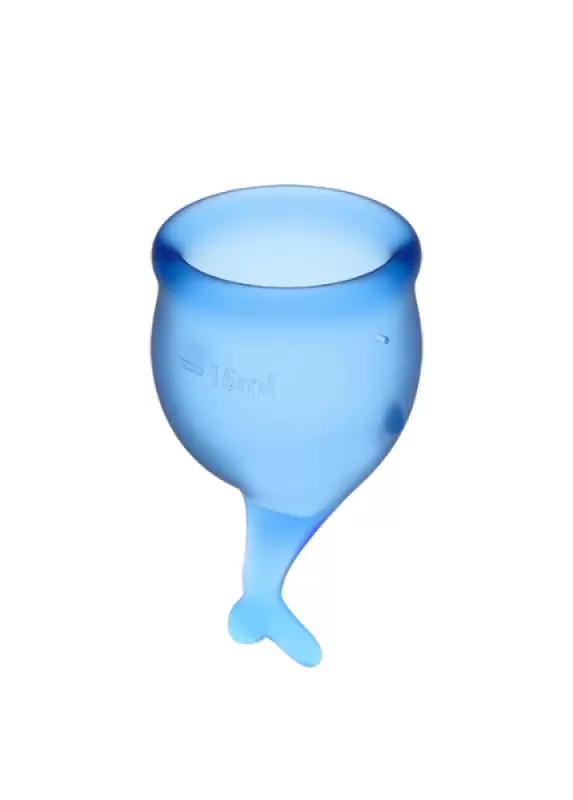 Набор менструальных чаш Satisfyer Feel secure Menstrual Cup, 15 и 20 мл, силикон, синий 