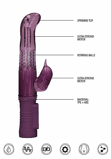 ВИБРАТОР КРОЛИК ROTATING DOLPHIN - фиолетовый
