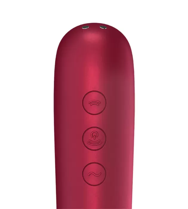 Вакуумно-волновой вибратор Dual Love (бордовый)