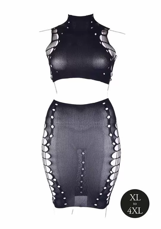 Эротический комплект из топа и юбки Turtleneck (XL-4XL)