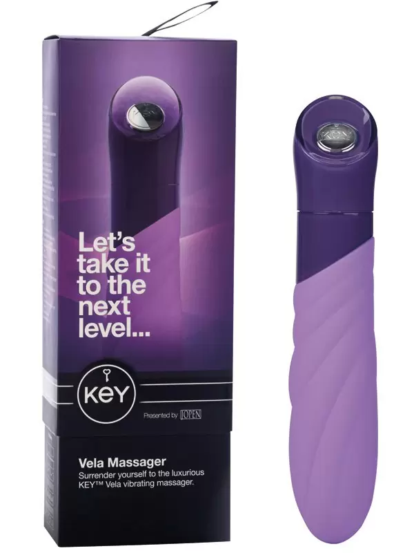 Дизайнерский вибратор Vela с элегантным рельефом - Lavender