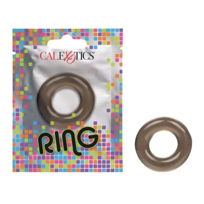 Гладкое эрекционное кольцо FOIL PACK RING, диаметр 2 см, ТПЕ, коричневый
