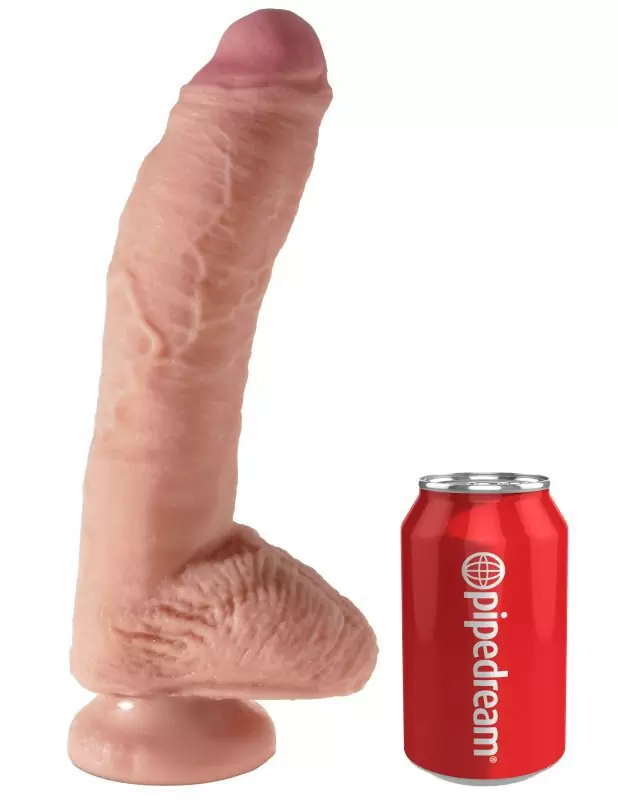 Фаллоимитатор-реалистик с мошонкой King Cock Plus 10