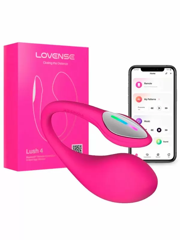 Интерактивное виброяйцо Lovense Lush 4, программируемое управление со смартфона, с LED-подсветкой, силикон
