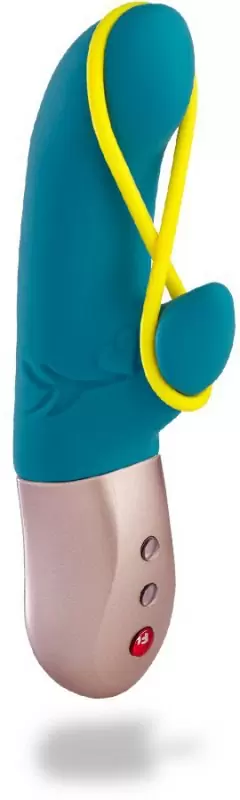 Инновационный вибратор-кролик Fun Factory Amorino, с эластичной лентой, 6 режимов, бирюзовый
