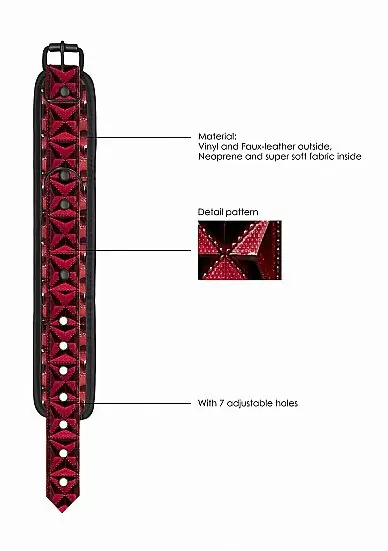 Элегантные оковы Luxury Ankle Cuffs, 39 см, черный с бордовый