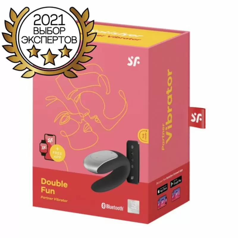 Парный вибратор Satisfyer Double Fun с возможностью управления через пульт и приложение (черный)