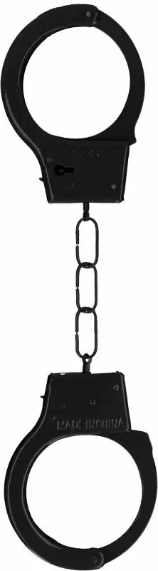 Стальные наручники Shots Toys Metal Handcuffs, для рук, 27см х 6,5 см, с функцией экстренного освобождения, черный