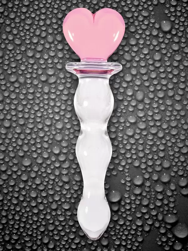 Анальный стимулятор из стекла Crystal Heart of Glass - Pink