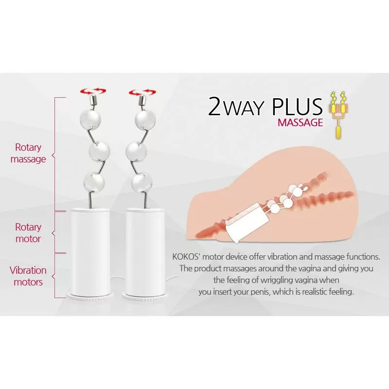 Полуторс вагина-анус Juliana+ с вибрацией, ротацией и голосом – телесный